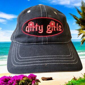 Dirty Girl Black Baseball Cap Hat Adjustable WHO'S NOT AFRAID TO GET DIRTY